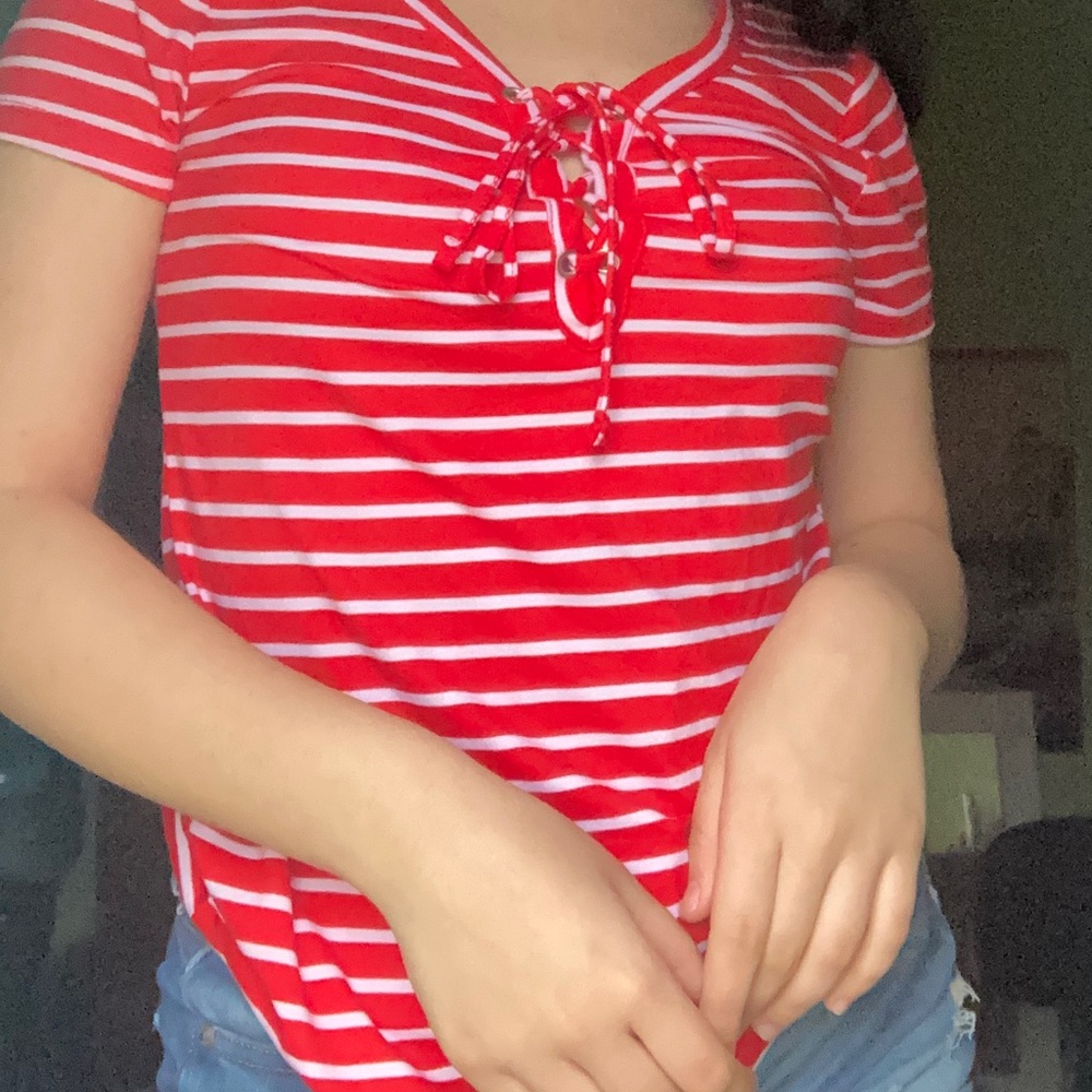 Rue 21 Red & White Short Sleeve